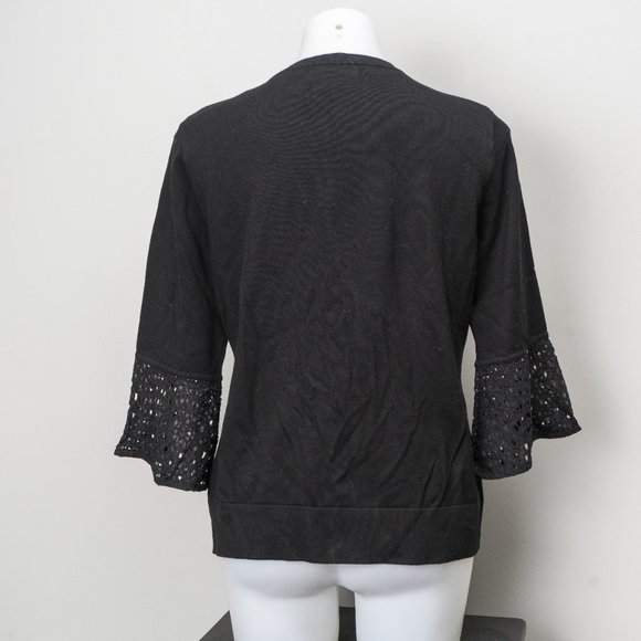 NWOT Isaac Mizrahi  lace bell sleeve cardigan  - Large - Picture 5 of 6